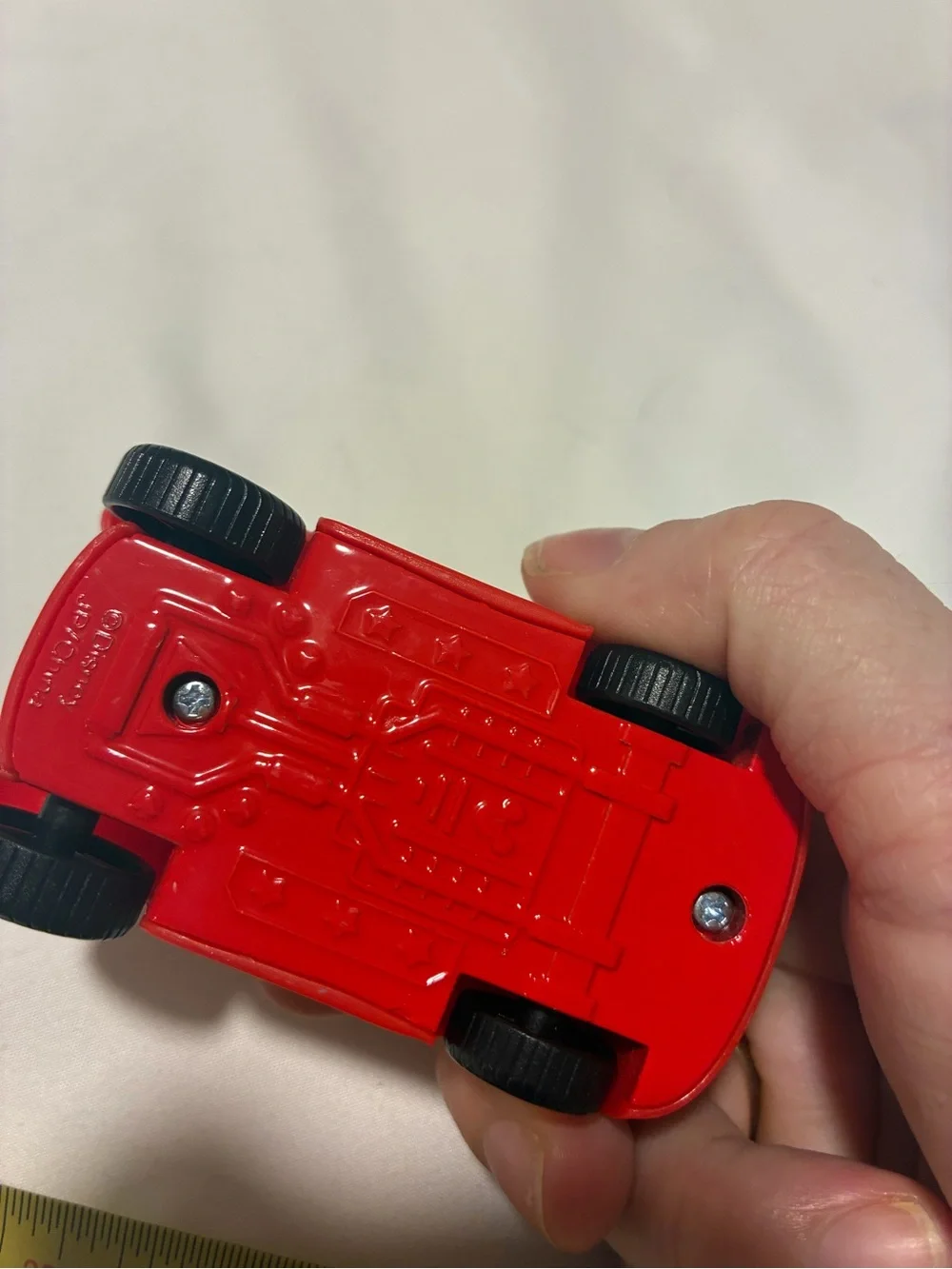 Disney Red Mickey Mouse Race Car Toy with Blue Accents